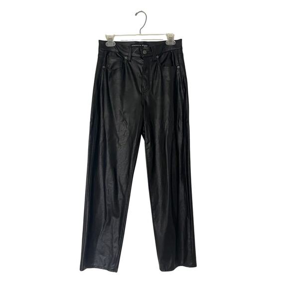 Veronica Beard Leather Straight Leg Pants Size 27 - Picture 3 of 6